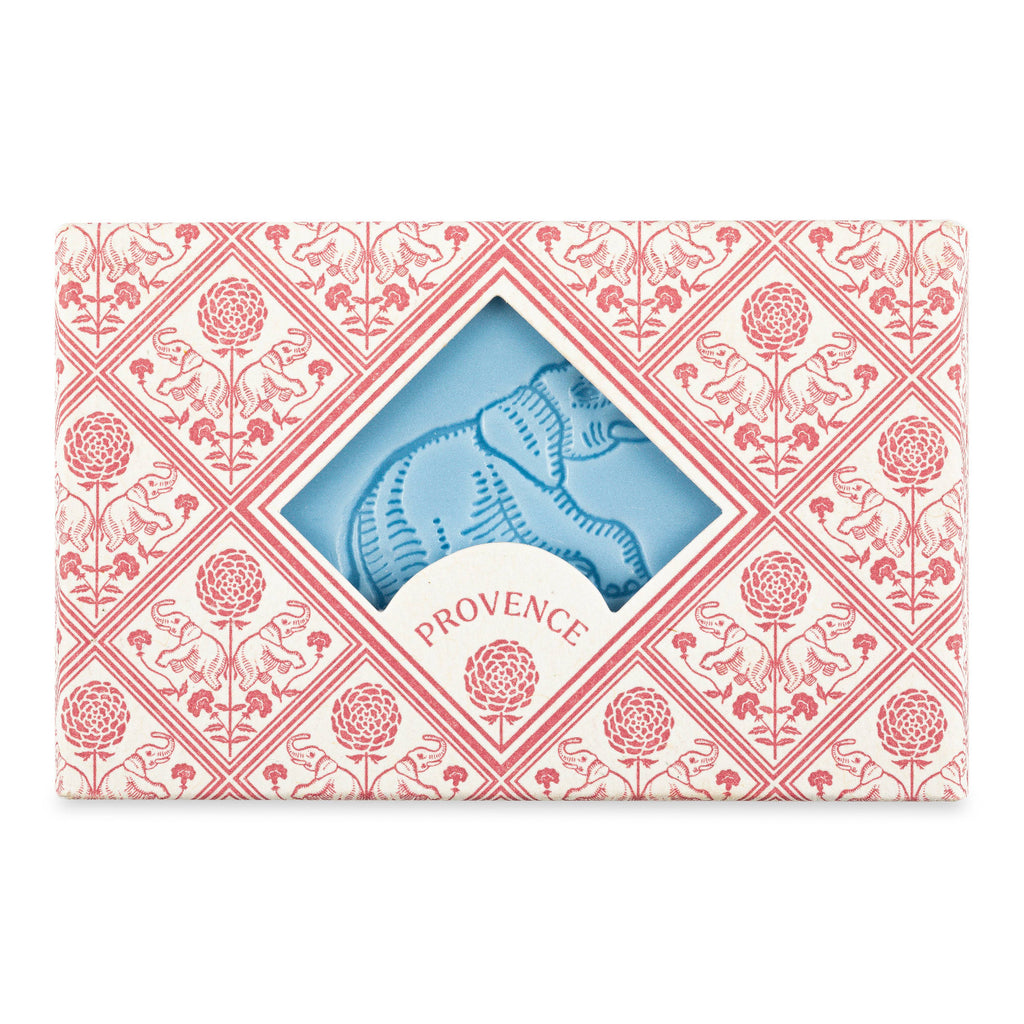 Decorative soap packaging with floral pattern and 'Provence' branding