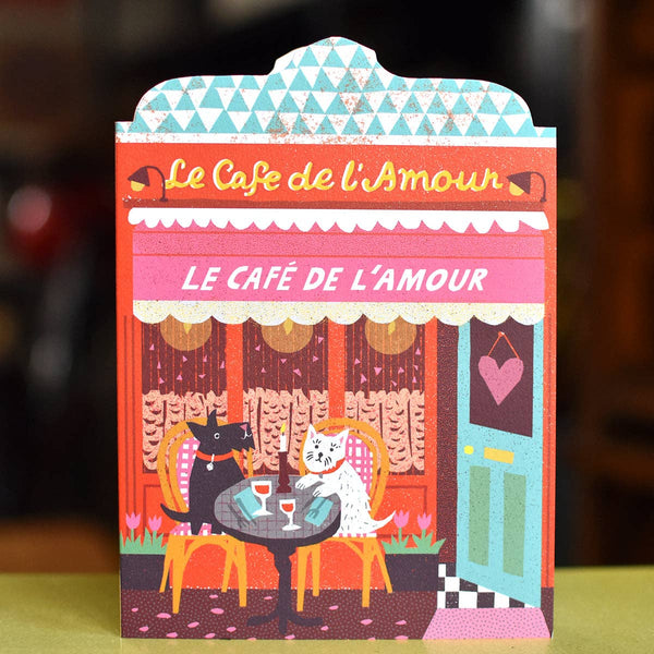 The Printed Peanut - Love Cafe Die Cut Card