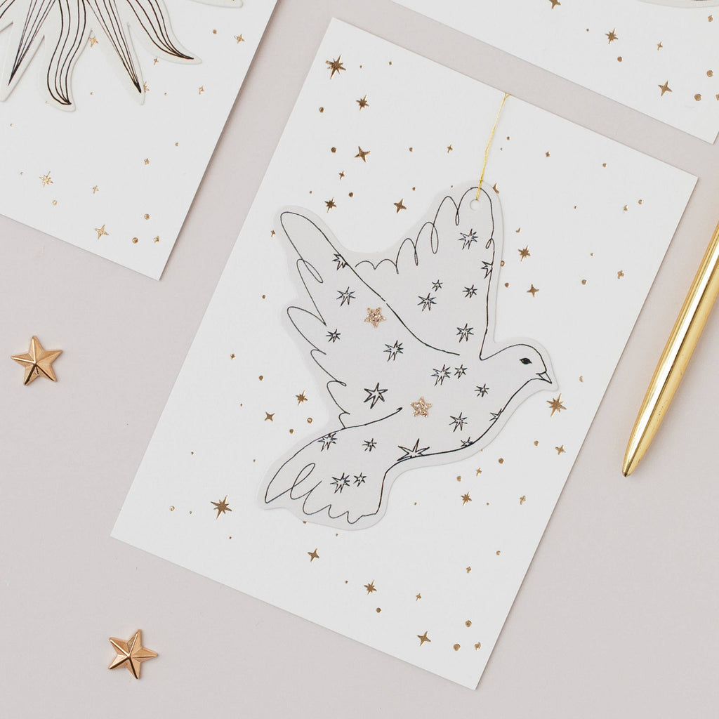 Katie Housley - DOVE PAPERCUT CHRISTMAS DECORATION WITH POSTCARD & ENVELOPE Christmas Card