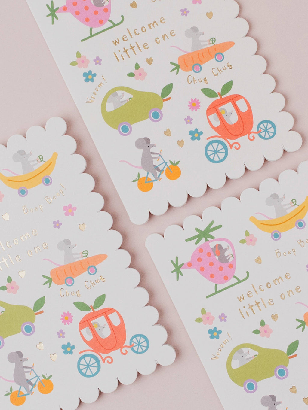 Mifkins - Mice Fruit Dash Welcome Baby Card