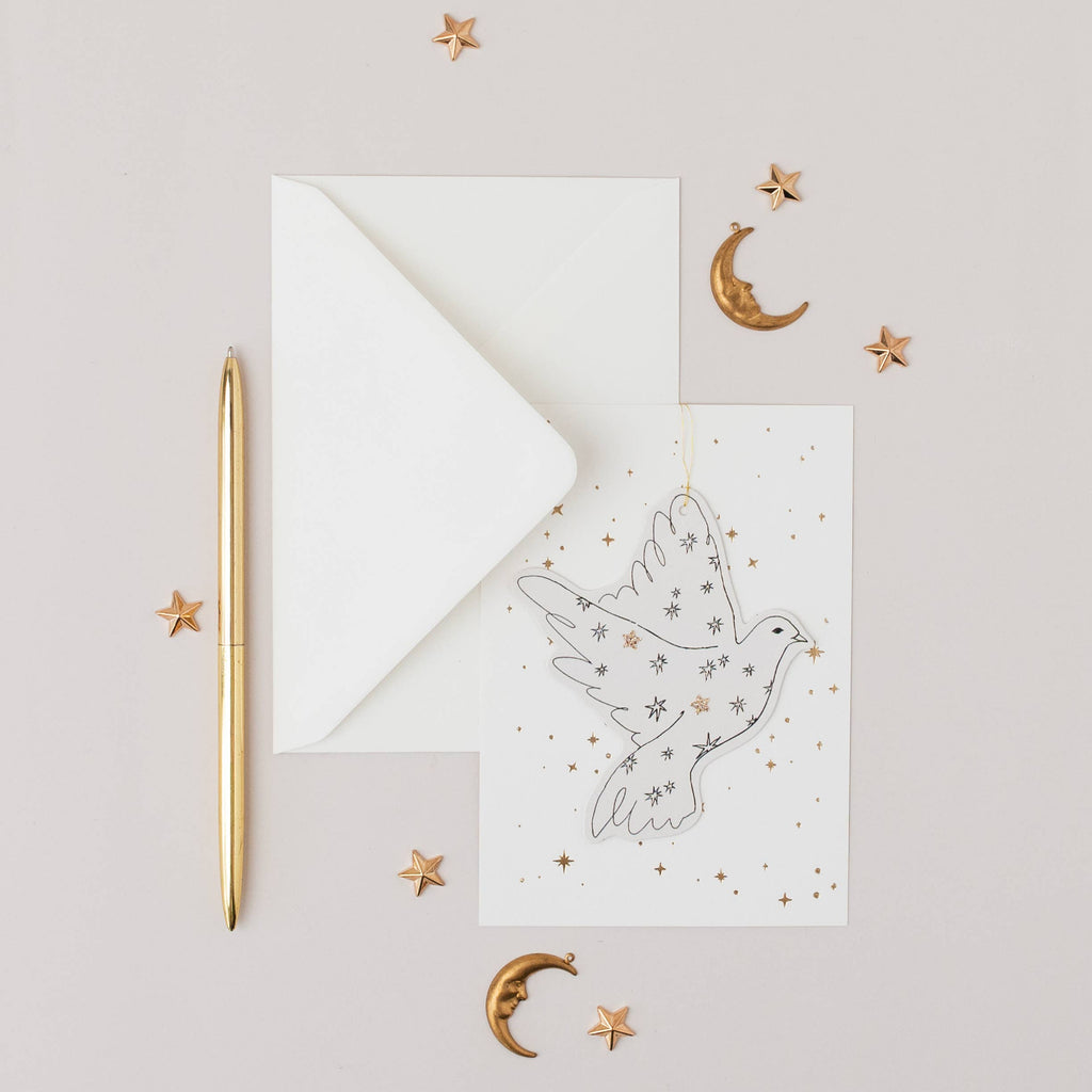 Katie Housley - DOVE PAPERCUT CHRISTMAS DECORATION WITH POSTCARD & ENVELOPE Christmas Card