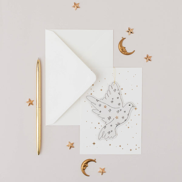 Katie Housley - DOVE PAPERCUT CHRISTMAS DECORATION WITH POSTCARD & ENVELOPE Christmas Card