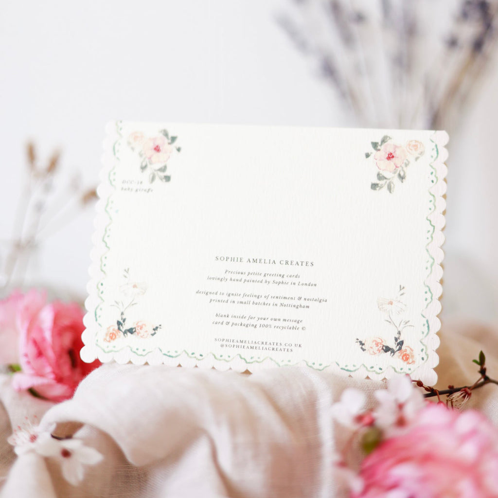 Sophie Amelia Creates - Baby Giraffe New Baby Card