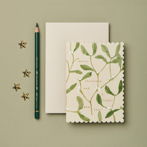 Wanderlust Paper Co. Mistletoe 'Merry Christmas' Card