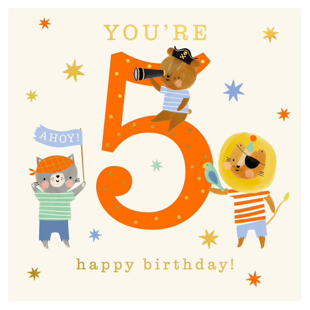 The Art File Party Time 5 Today Birthday Card