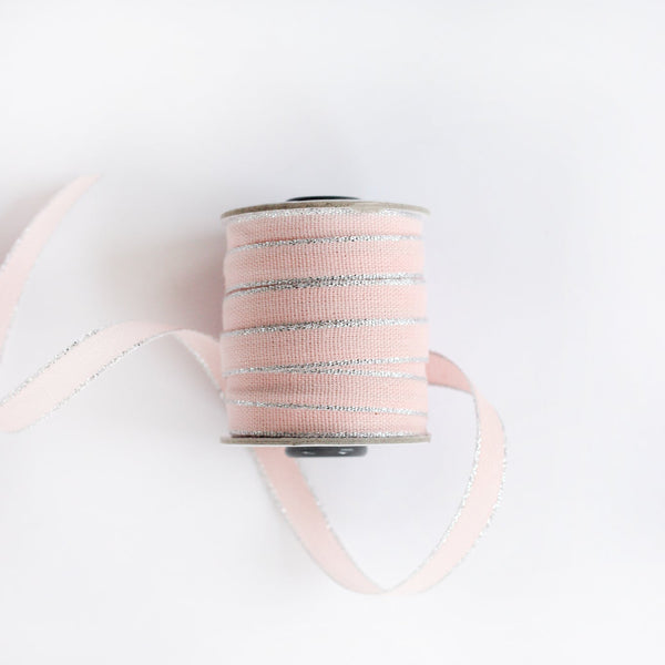 Studio Carta Drittofilo Cotton Ribbon - Petal/Silver