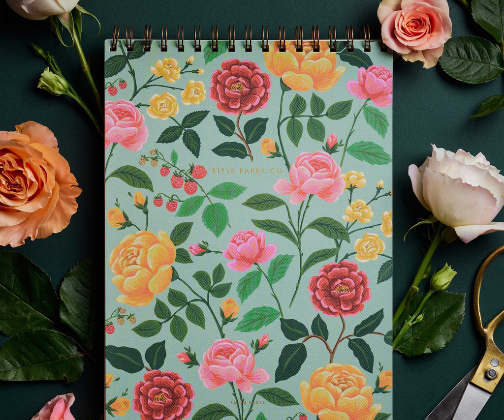Rifle Paper Co. Large Top Spiral Notebook - Roses