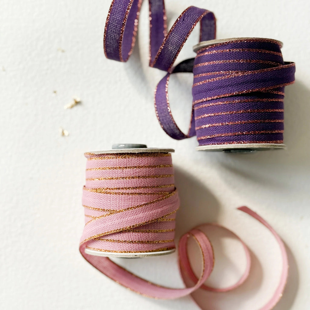 Studio Carta Drittofilo Cotton Ribbon - Plum/Copper