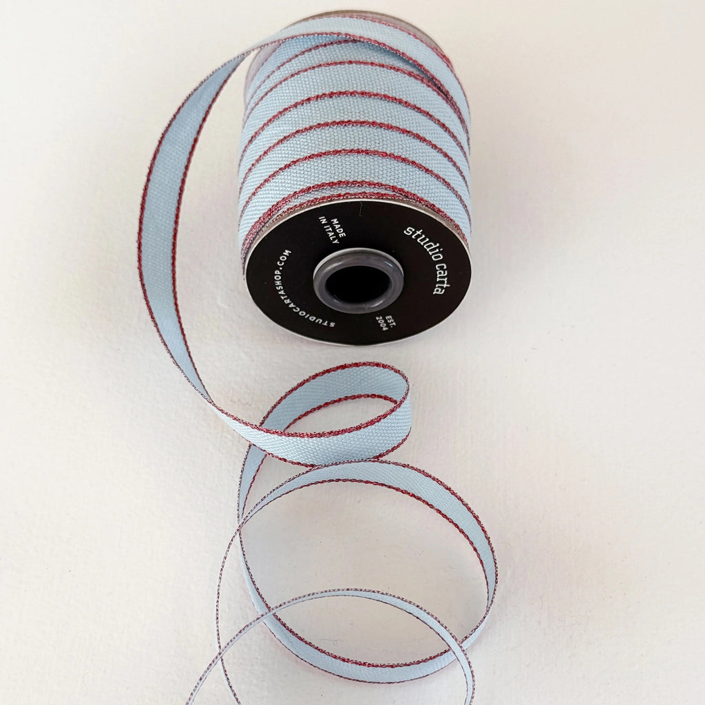 Studio Carta Drittofilo Cotton Ribbon - Sky/Red