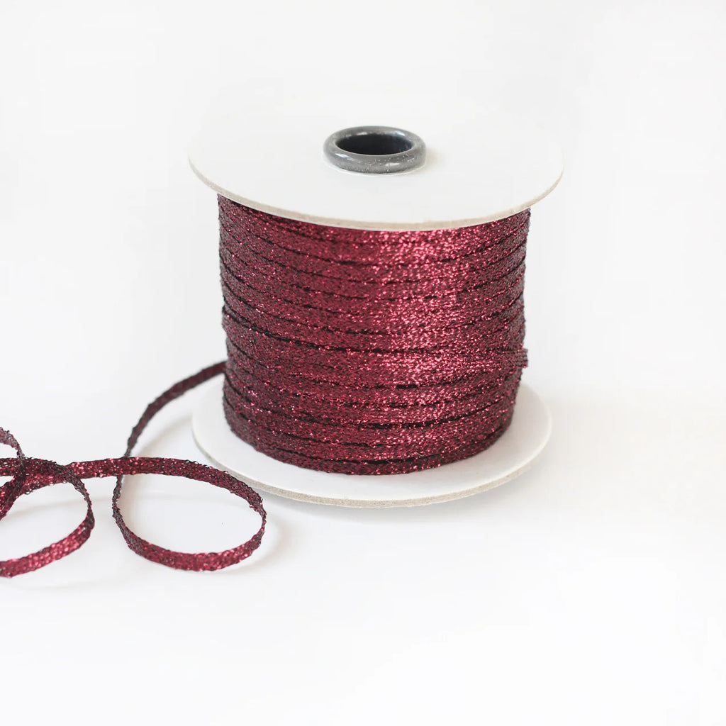 Studio Carta Metallic Braided Ribbon - Burgundy