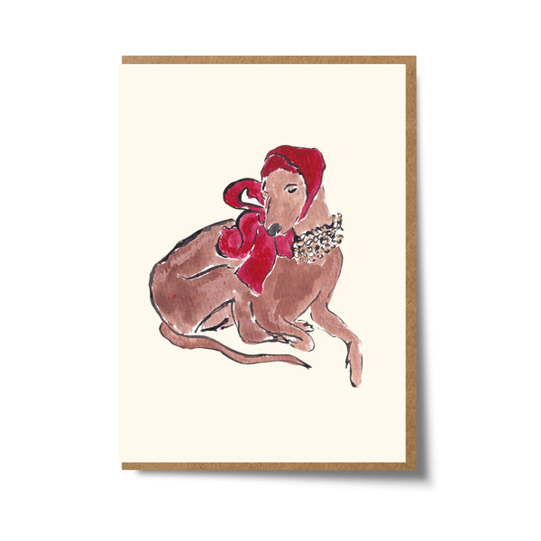 MaryAnna Emerson - Dog with Headscarf Greeting Card