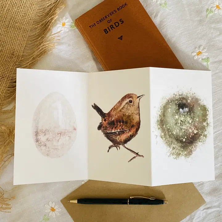 Wren Bird Nature Lover Concertina Card