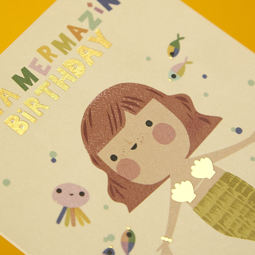 Raspberry Blossom Mermazing Birthday Card