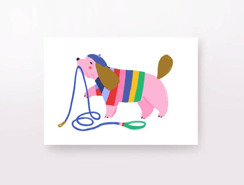 Angelope Design - Pink Puppy Greeting Card