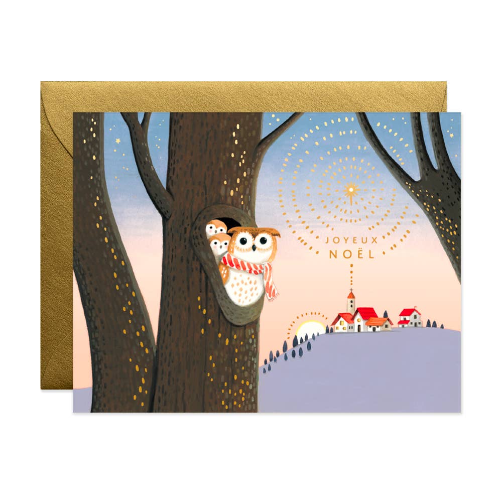 JooJoo Paper - Owls Noel Christmas Card
