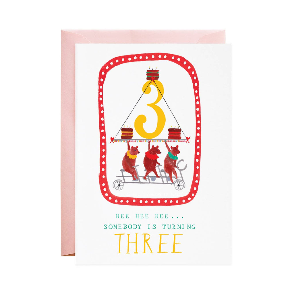 Mr. Boddington's Studio - Three Cycling Bears Birthday Card