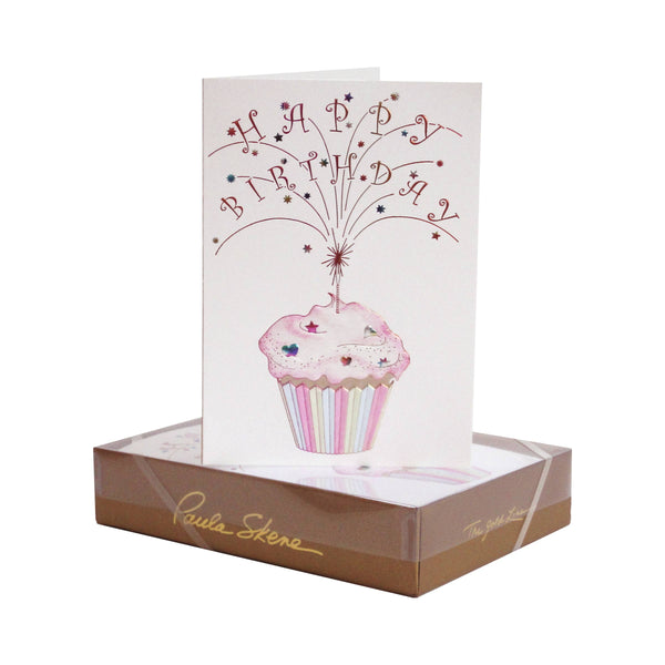 PAULA SKENE DESIGNS - Sparkler Cupcake Birthday Card