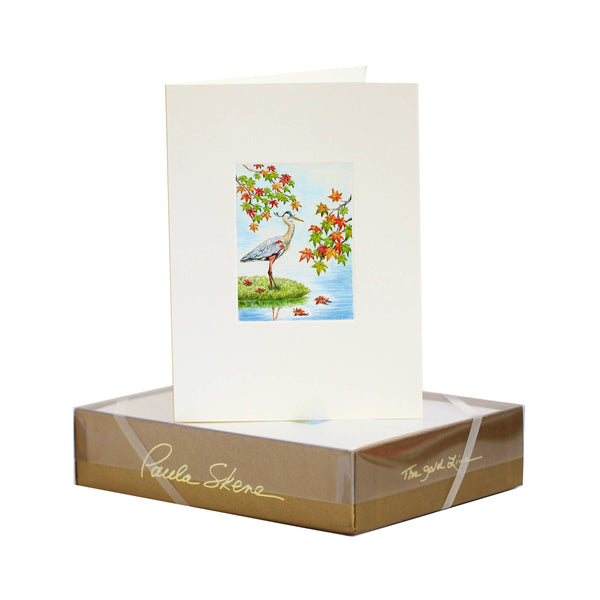 PAULA SKENE DESIGNS - Blue Mini Great Heron Sympathy Card