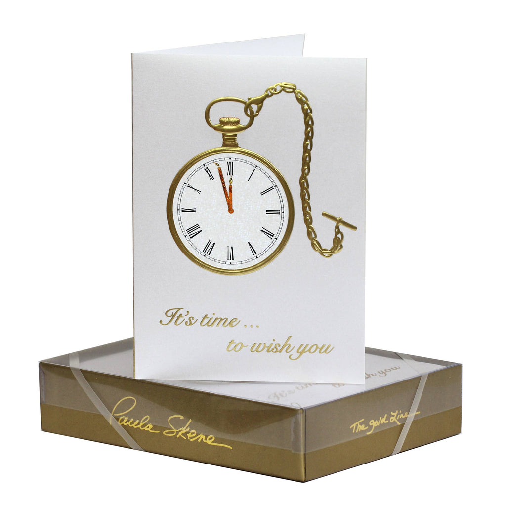 PAULA SKENE DESIGNS - Silver Pocket Watch Anniversary Card