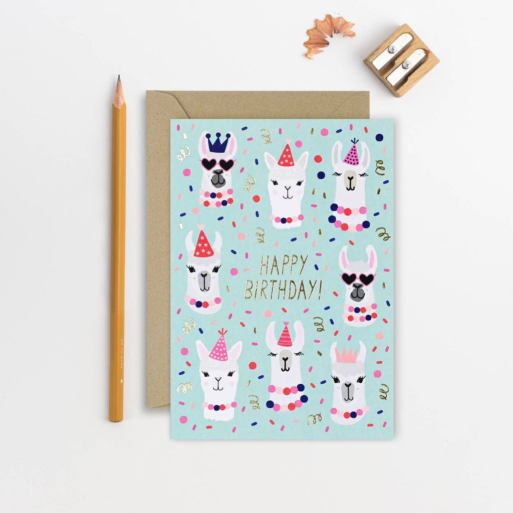 Mifkins - Party Llamas Children's Birthday Card