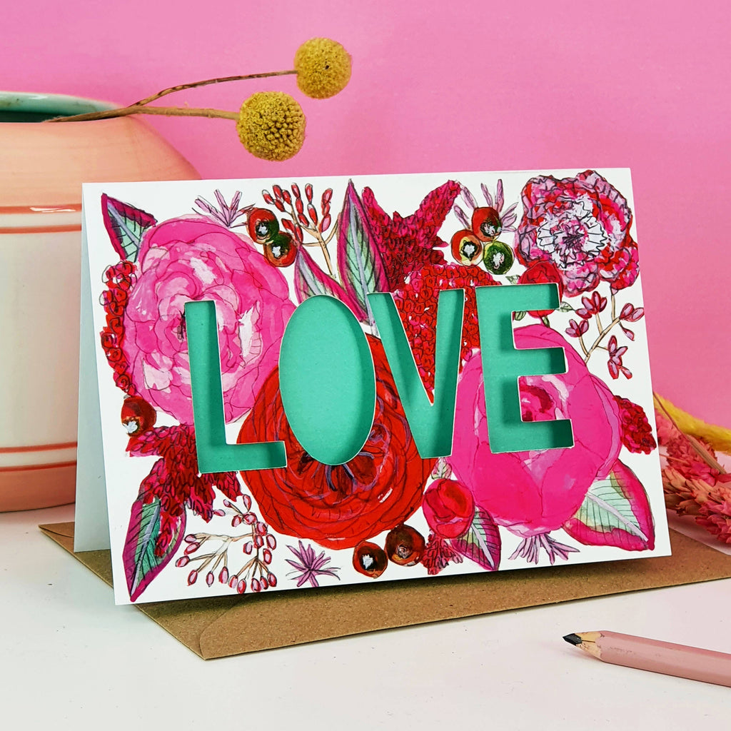 Miss Bespoke Papercuts - LOVE paper cut Card