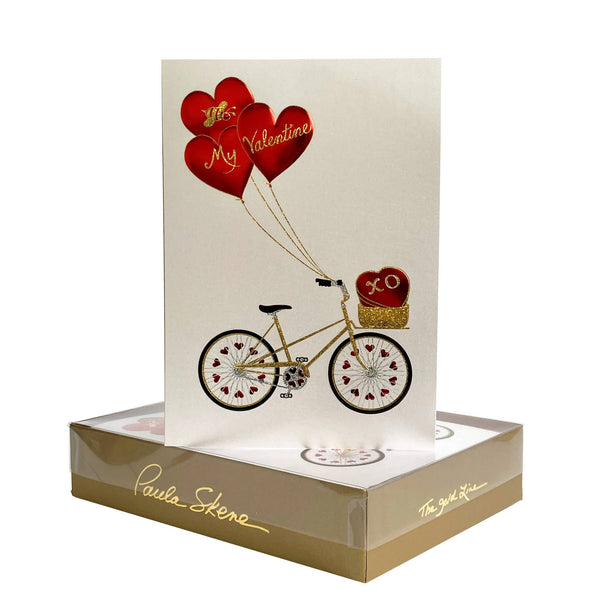 PAULA SKENE DESIGNS - Bicycle Bee My Valentine Card