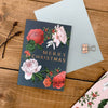 Catherine Lewis Design - Berry Roses Navy Wreath Christmas Card