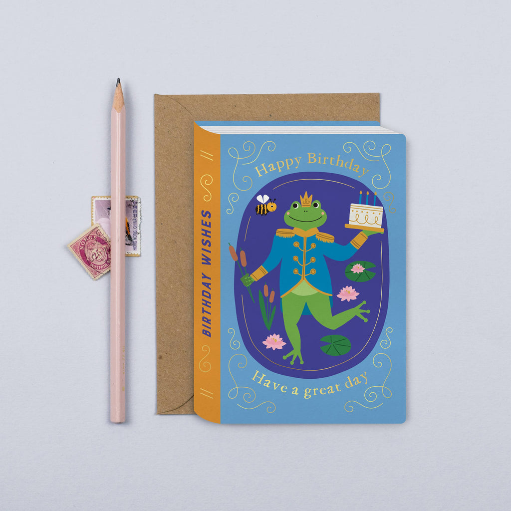 Mifkins - Frog and the Bee Book Kid's Birthday Card 