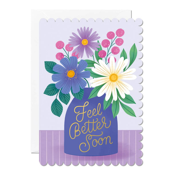 Ricicle Cards - Feel Better Soon Vase Sympathy Card