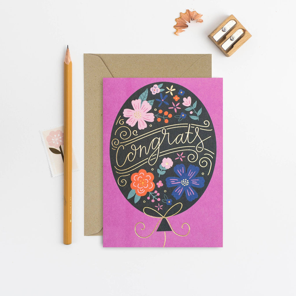 Mifkins - Congrats Balloon Congratulations Card