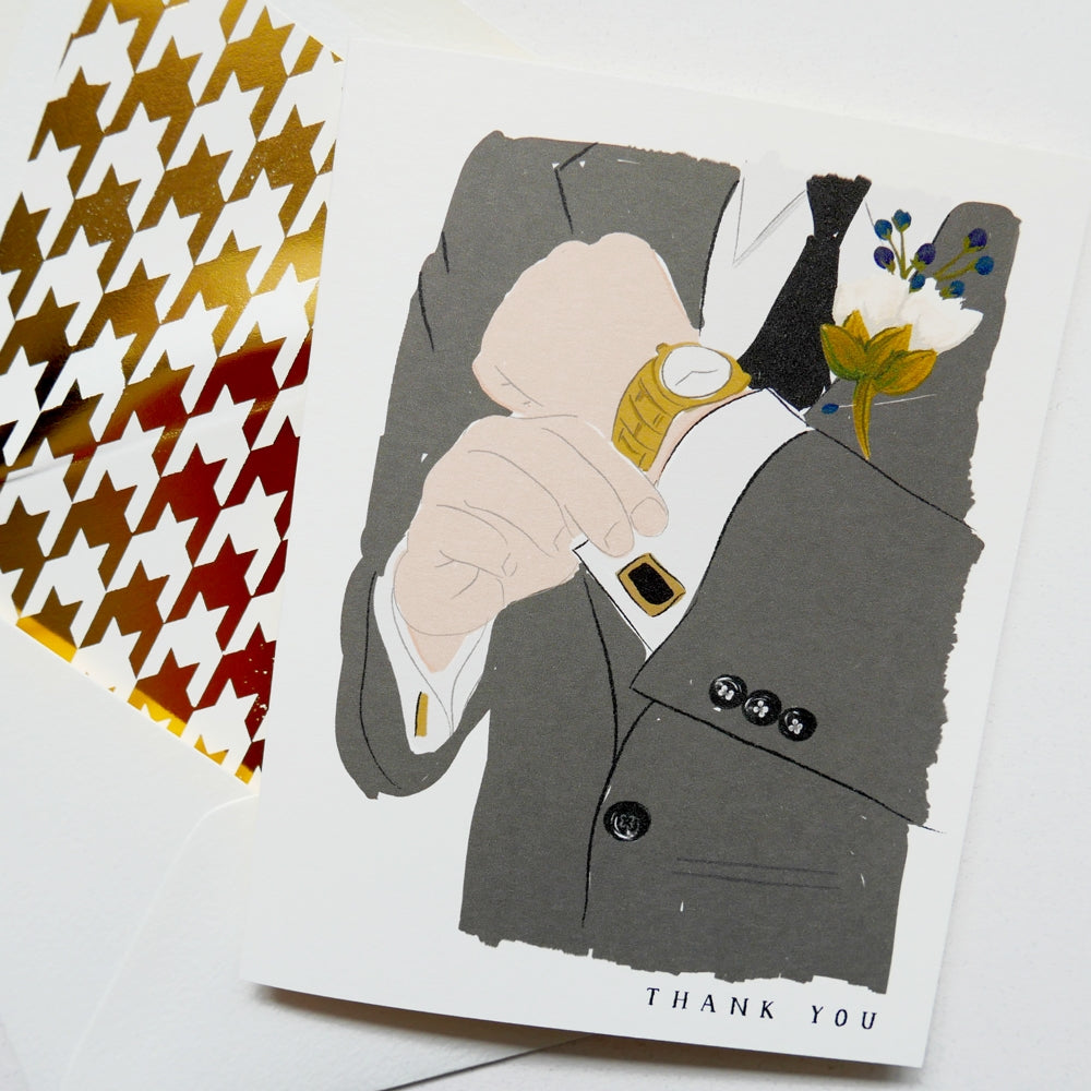 The First Snow - Thank You Card Guy | Groomsman Card