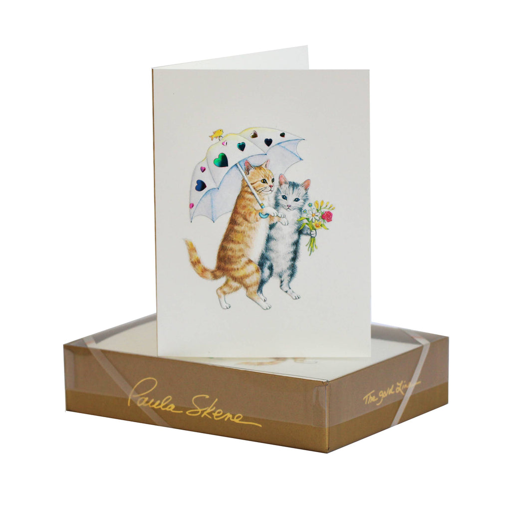 PAULA SKENE DESIGNS - Cats with Parasol Birthday Card