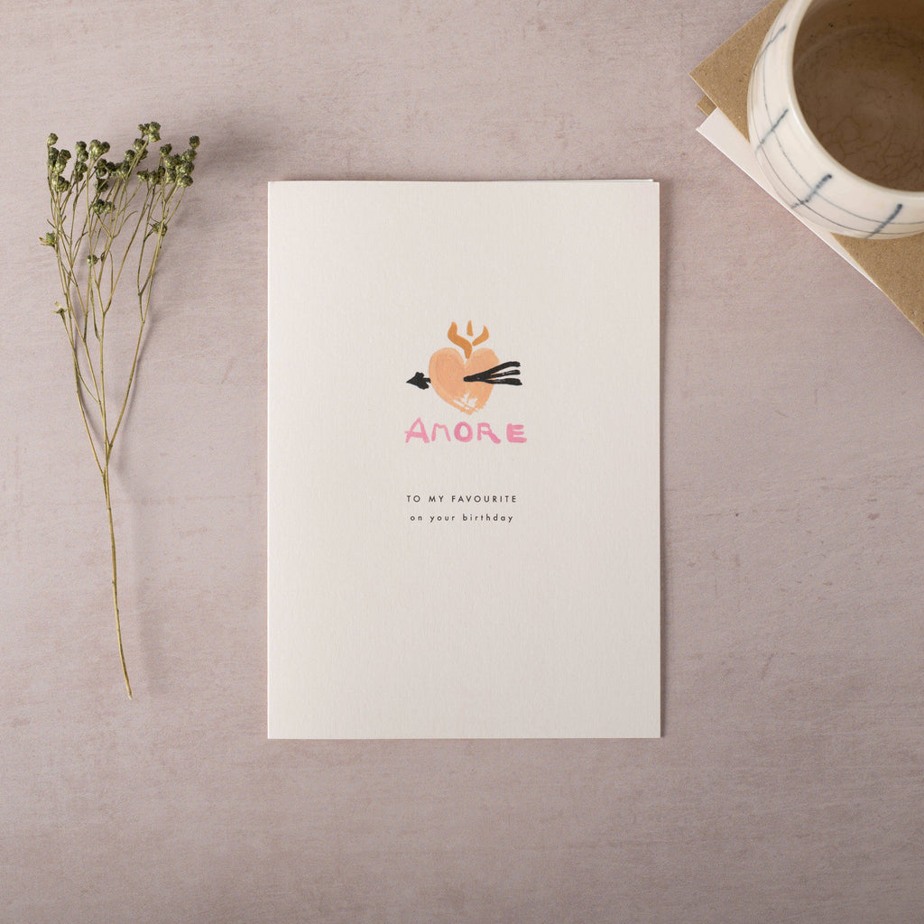 Katie Leamon - Heart Amore Pink Greeting Card
