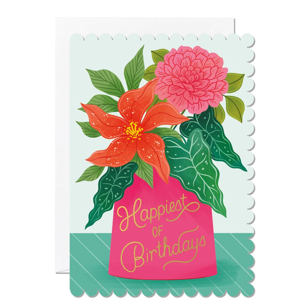 Ricicle Cards - Happiest of Birthdays Vase Card