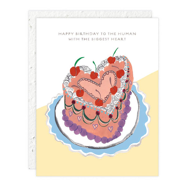Seedlings - Heart Shaped Cake - Birthday Card