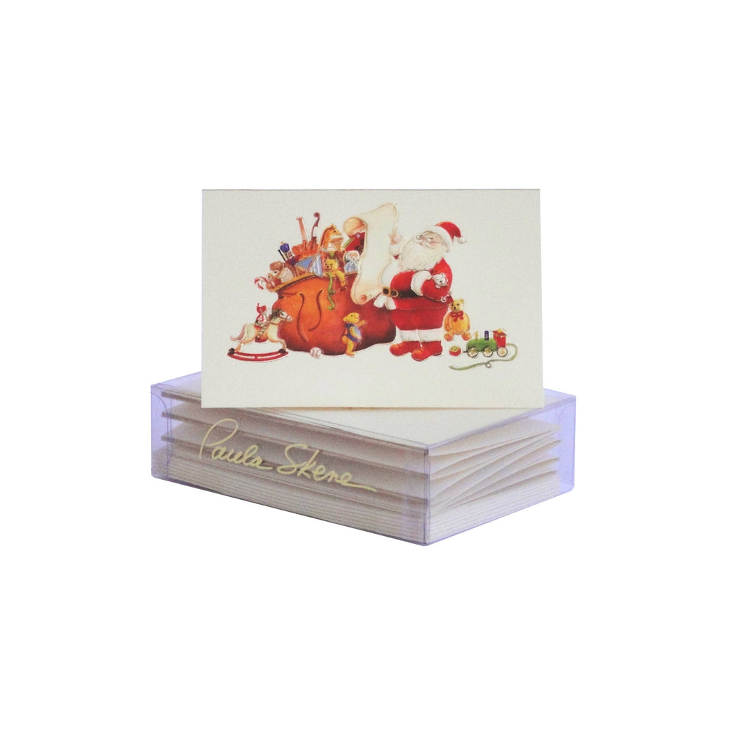 PAULA SKENE DESIGNS - Santa With Bag Christmas Enclosure Card