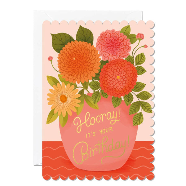 Ricicle Cards - Hooray Birthday Vase Card