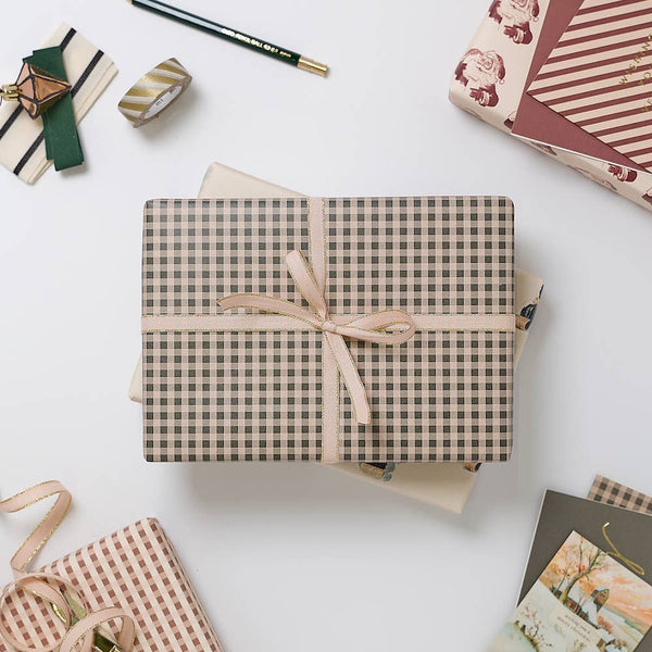 Katie Leamon - Green Gingham Wrapping Paper