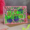 Miss Bespoke Papercuts - Season's Greetings Fig Print Neon Christmas Card