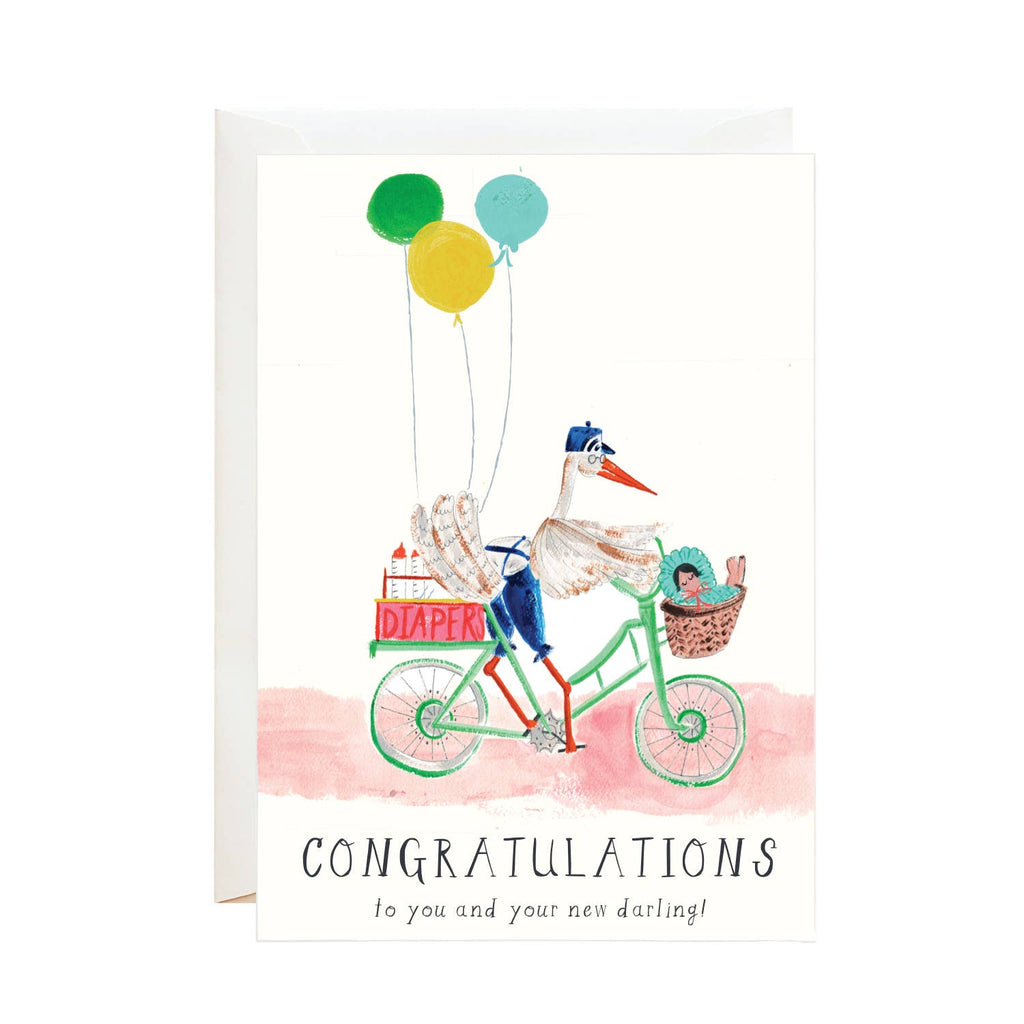 Mr. Boddington's Studio - A Very Chic Stork New Baby Card