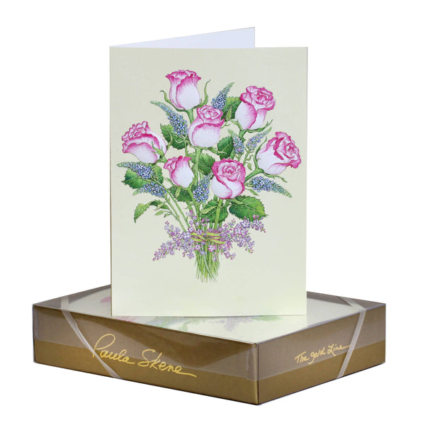 PAULA SKENE DESIGNS - Pink Edged Roses Mother's Day Card