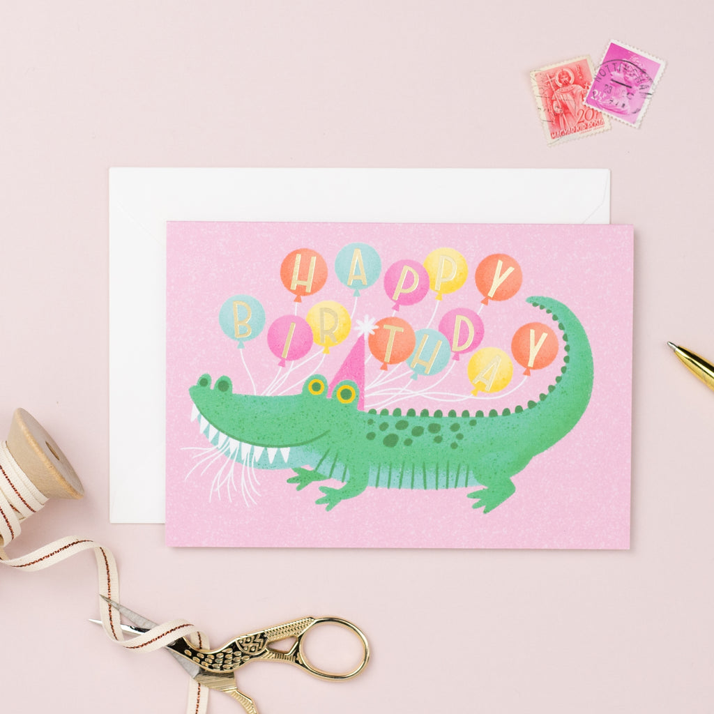 Ricicle Cards Birthday Alligator Card
