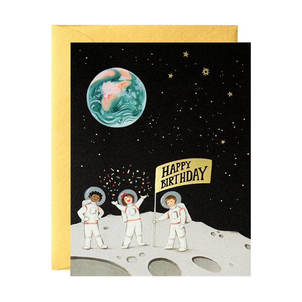 JooJoo Paper Astronauts Birthday Card