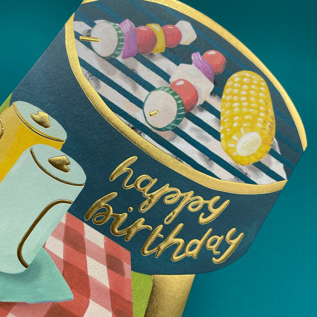 Raspberry Blossom Happy Birthday BBQ Card