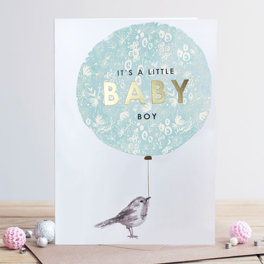 Louise Tiler Baby Boy Balloon Card