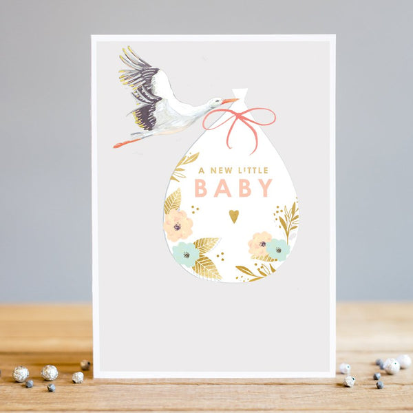 Louise Tiler Baby Stork Card