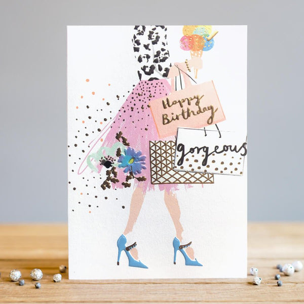 Louise Tiler Shopping Bags Birthday Card