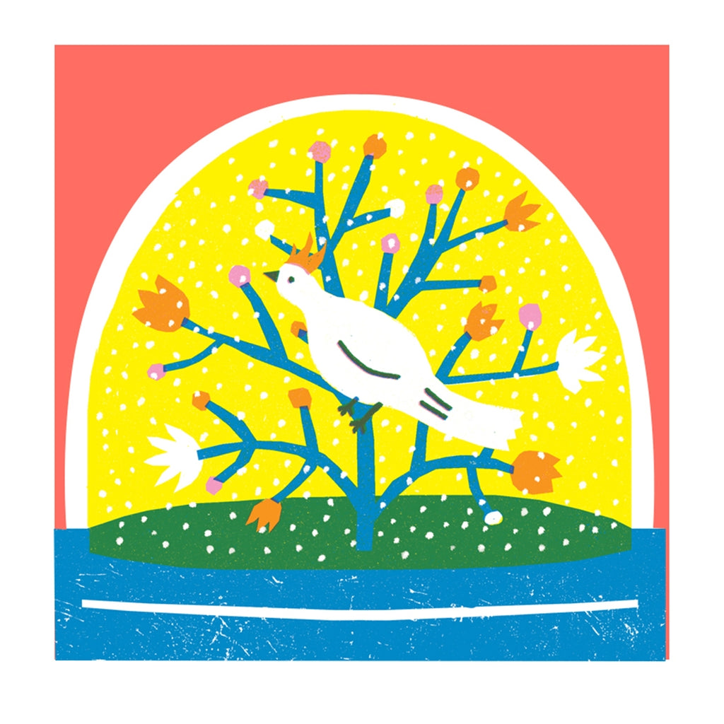 The Printed Peanut Bird Snowglobe Card