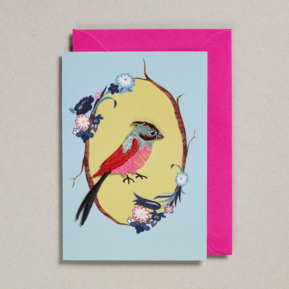 Petra Boase Embroidered Bird Birthday Card