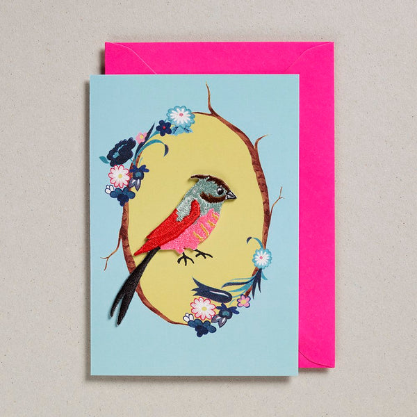 Petra Boase Embroidered Bird Birthday Card